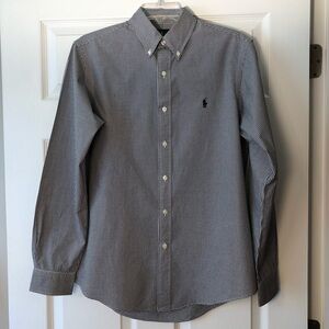 Ralph Lauren Black & White Casual Button Down Custom Fit Shirt Size M